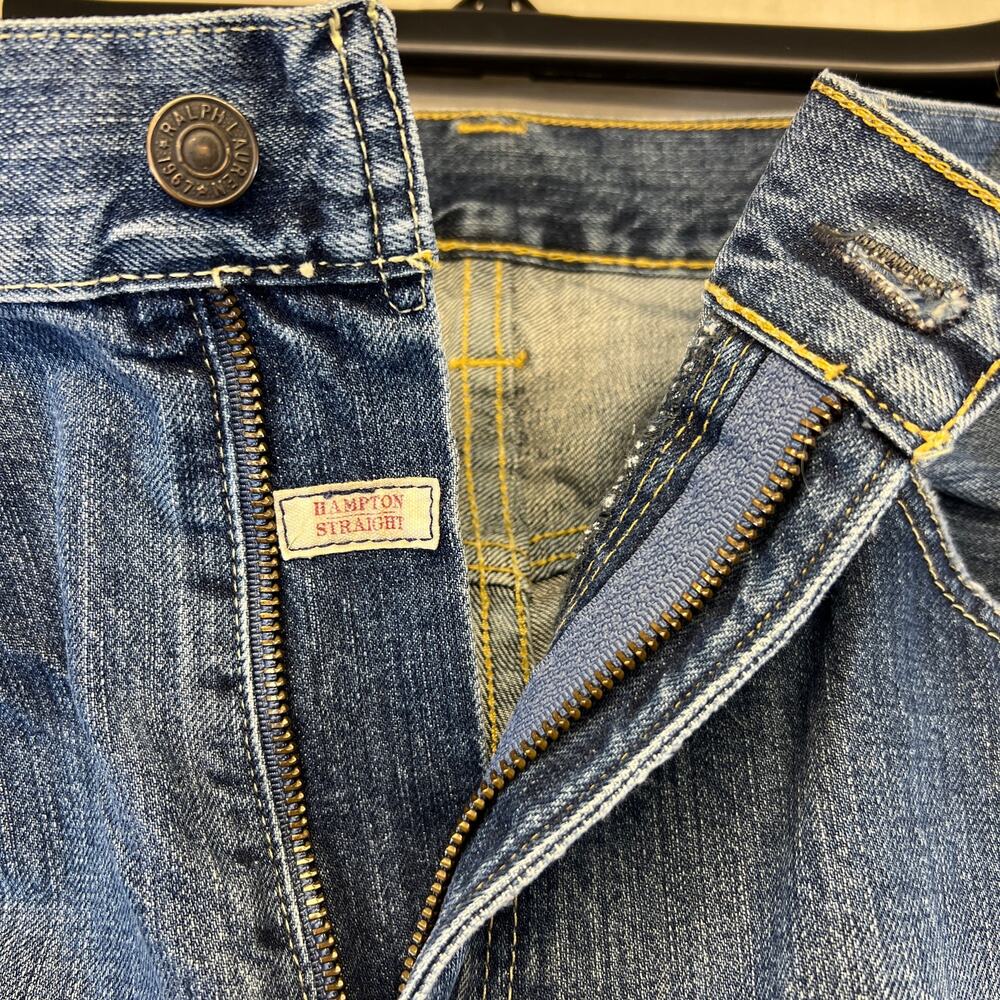 Ralph Lauren Straight Hampton Denim Jeans Mens 36Tx36 -Mexico Made